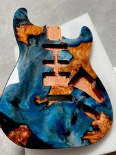 Handmade Guitar Body purple Resin Mahogany Wood Burl Wood Grain Artistic Finish