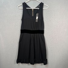 Marc By Marc Jacobs Small Black Sleeveless Dress Velvet Waistband / Hem Detail
