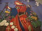 Vintage MCM Italian large melamine Tray - Geisha holding flower basket — photo 2