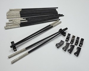 Vtg RARE Handmade Wood Chopsticks w/ Mother of Pearl Inlay Rests Set of 10