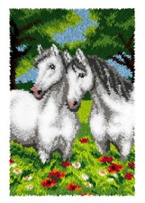 Latch hook rug kit Horses 4105