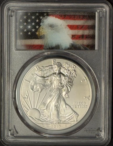 2017 $1 American Silver Eagle PCGS MS69 First Strike (Hologram Bald Eagle Label)
