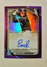 Eduardo Herrera 2024 1st Bowman Chrome AUTO PURPLE REFRACTOR 170/250 Raw RC S6