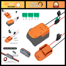 Power Wheels Battery Adapter for Ridgid 18V Batteries, 14 Gauge Wire, Fuse Prote