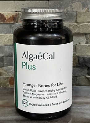 AlgaeCal Plus Stronger Bones Veggie Capsules 120 Count Exp: 3/28