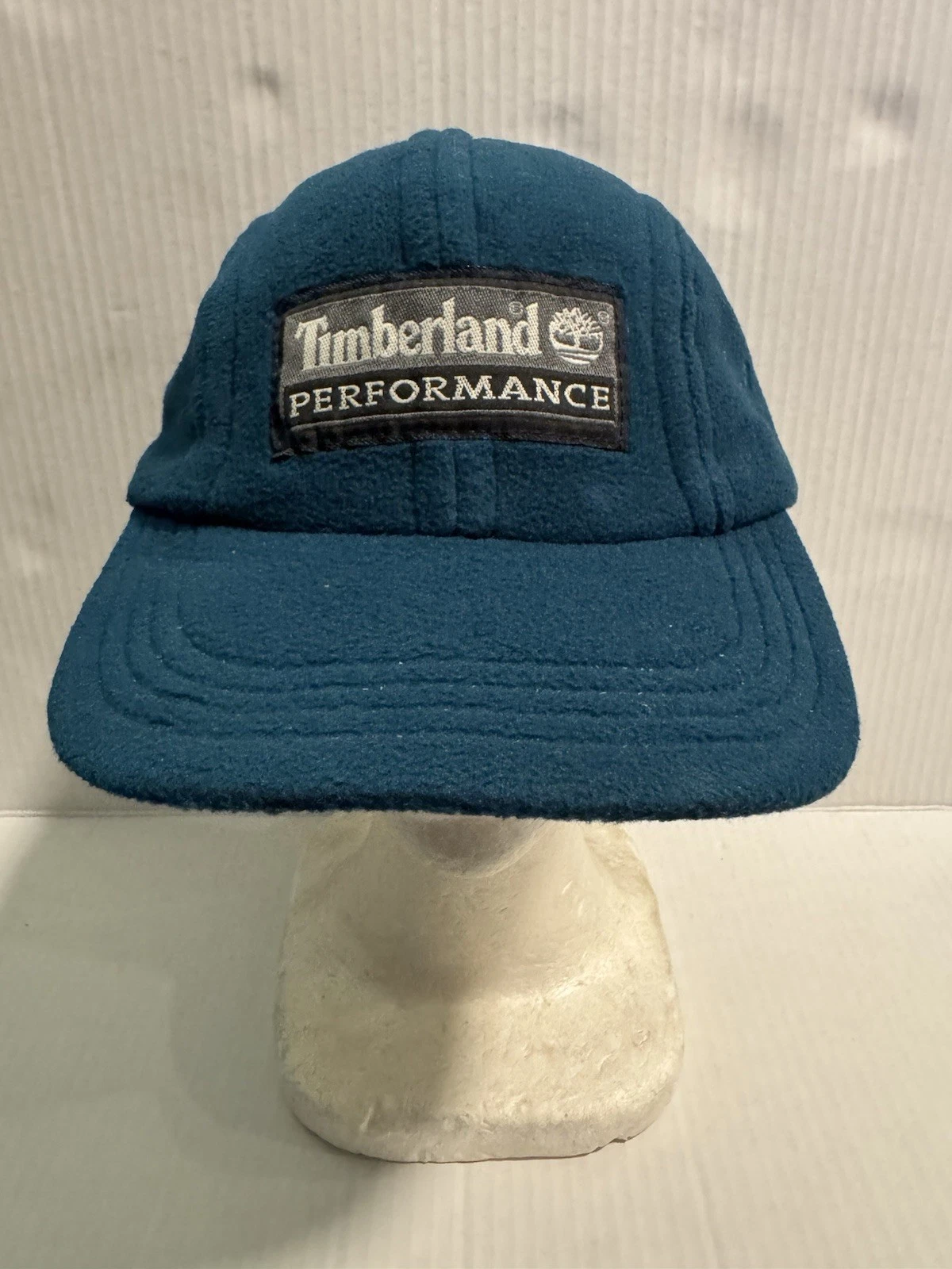 VINTAGE Timberland Performance Polartec Fleece Cap Hat Teal Blue 90s Strapback