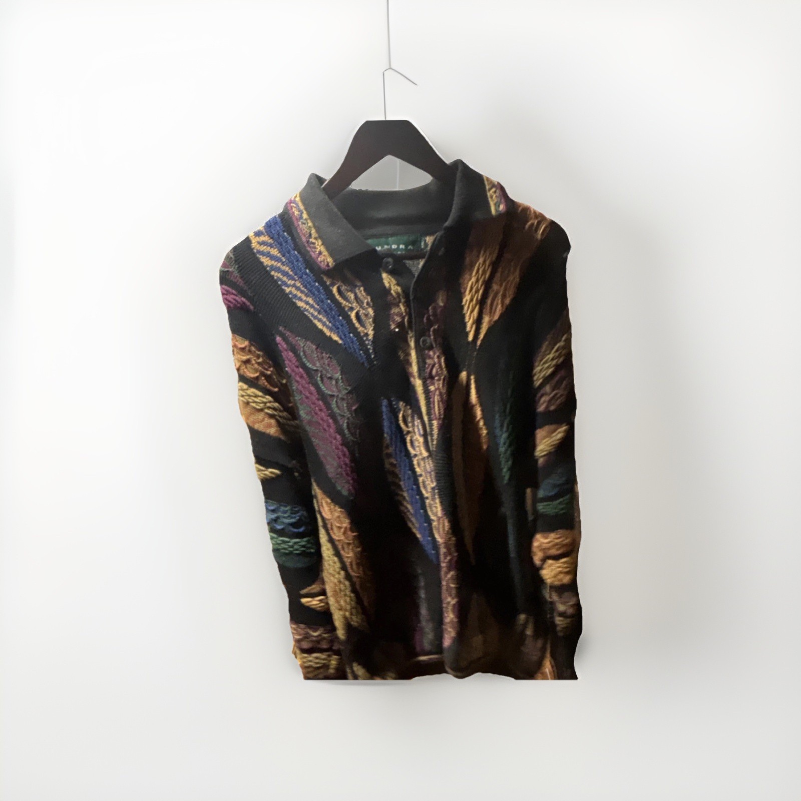 Tundra 3d  Pullover Sweater Collared Button Men's… - image 1