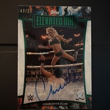 2025 Topps Exalted WWE Charlotte Flair Elevated Ink Auto Green #/50 🔥🔥🔥