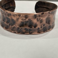 Hammered Copper Open Cuff Bracelet, Solid Copper Metal, Cuff Style, No Stone