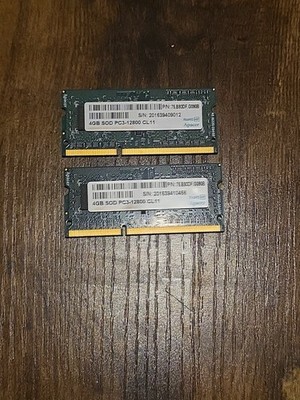 8GB 2x Apacer 4GB SOD PC3-12800 CL11 78.B2GCJ.AF110C Memory Module 78B2GCJAF110C