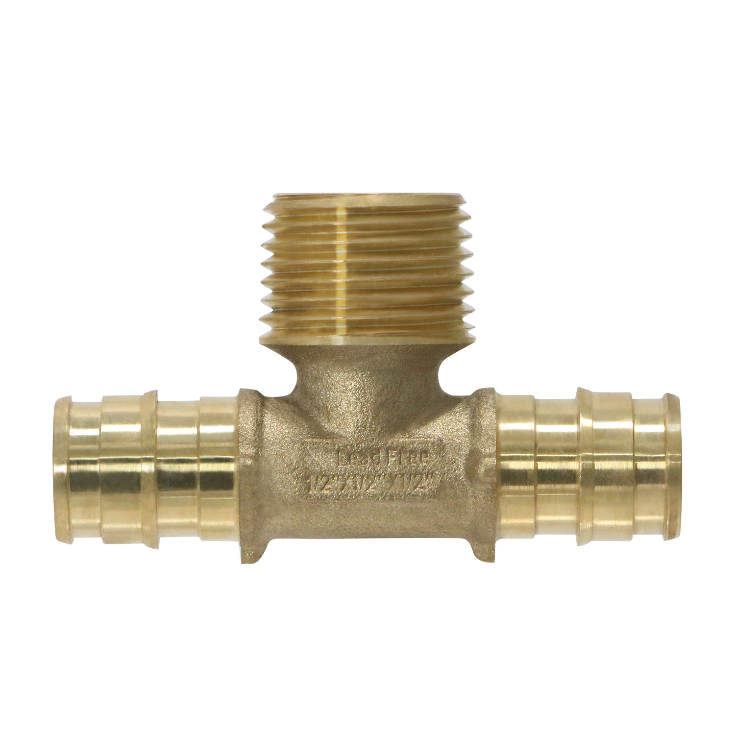25 Pack XFITTING 1/2" Pex A Male Tee, MNPT Expansion Tee, Lead Free Brass