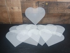 Heart Shaped 6.5" Blank Plastic Canvas 10 Pack