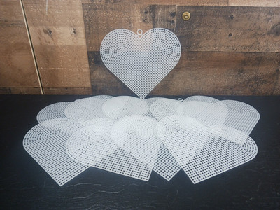 Heart Shaped 6.5'' Blank Plastic Canvas 10 Pack