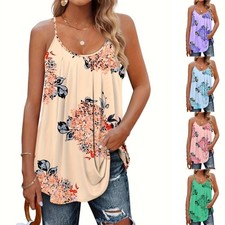 Débardeur Camisole Floral Multicolore Polyester Coupe Confort XL-5XL