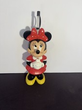12  Walt Disney Minnie Mouse Water Bottle w/ Straw Plastic Figure 1990 Souvenir
