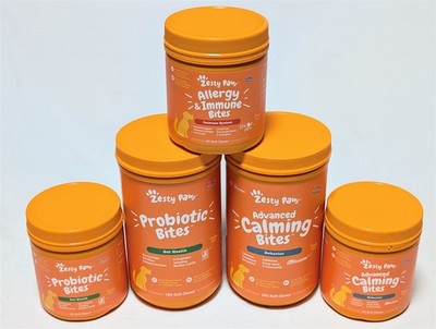 Lot of 5 Zesty Calming & Probiotic Bites for Dogs Immune Allergy Behavior 10/26