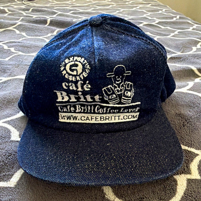 Café Britt Coffee Lover Blue Adjustable One Size Men's Baseball Cap Hat