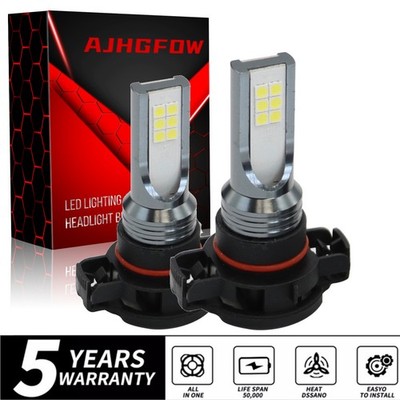 AJHGFOW 5202 White For Chevy Silverado 1500 2500 2007-2015 LED Fog Light Bulb