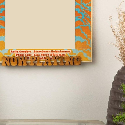 Now Playing Vinyl Record Stand Display Wall Mount Solid Wood Album Shelf2756 - Foto 2 di 6