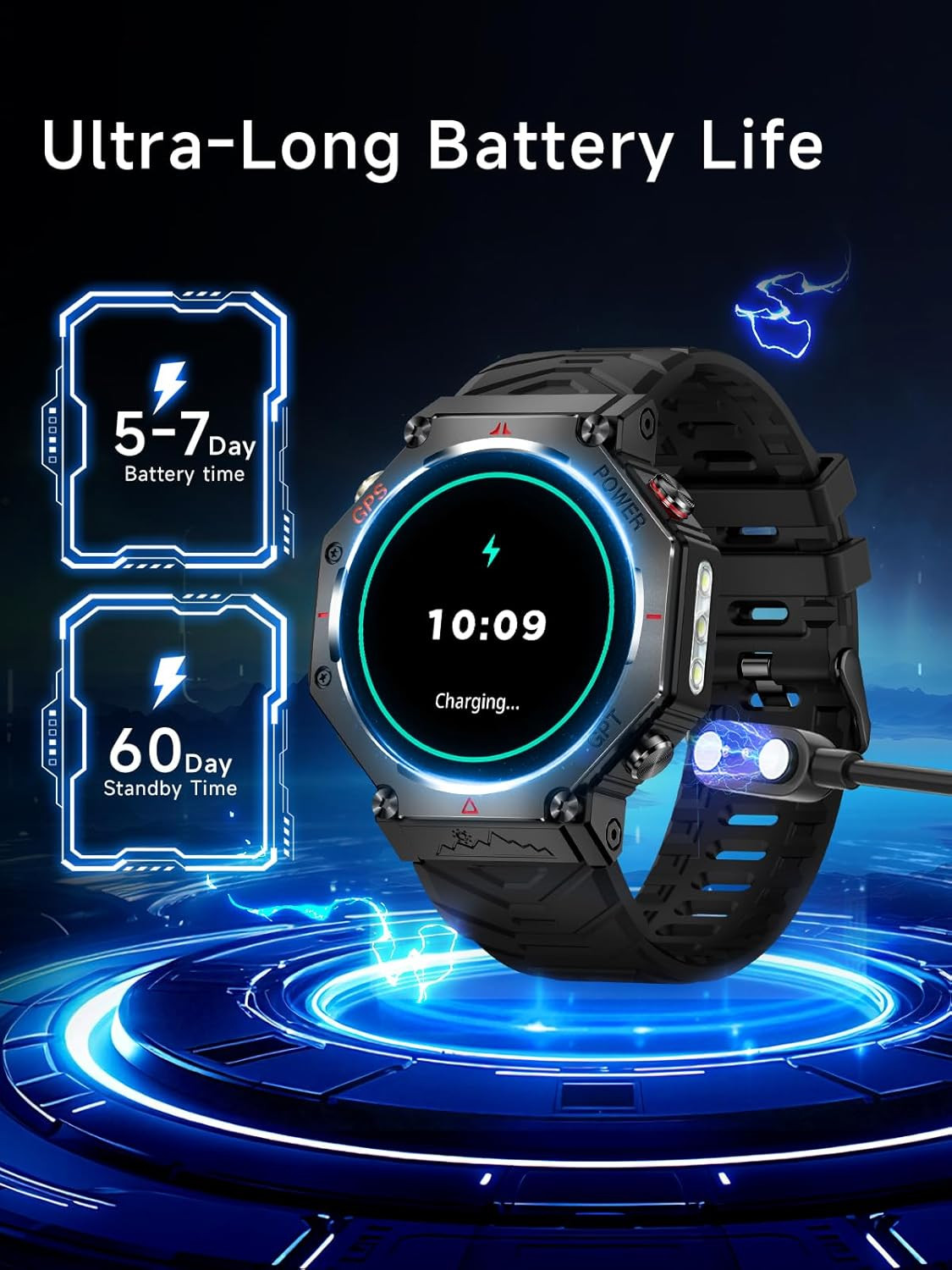 montre connectée homme gps – vue détaillée