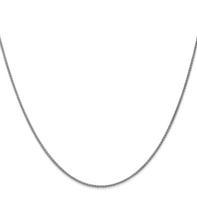 14K White Gold Spiga (wheat) Chain Necklace, 1.25 mm