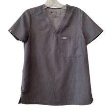 FIGS Women's Scrub Top Catarina Technical Collection Heather Charcoal Gray XS