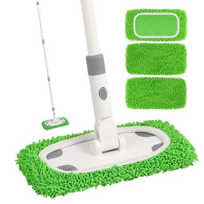 Reusable Microfiber Floor Mop System, Wet & Dry Sweeper Kit, Includes 1 Sweep...