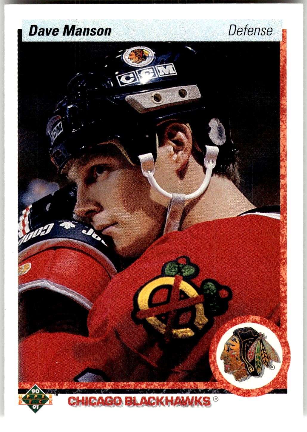 1990-91 Upper Deck #85 Dave Manson Chicago Blackhawks NHL Hockey