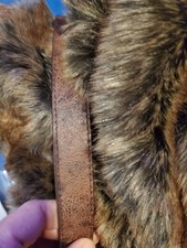 RESTORATION HARDWARE FAUX FUR THROW BROWN 50 " 60" VINTAGE