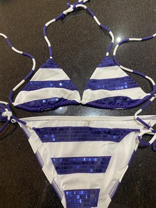 white sequin swimsuit