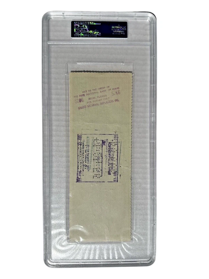 Jake LaMotta "Raging Bull" HOF 1956 Signed Check Boxing PSA/DNA Certified Auto - Image 2 of 4