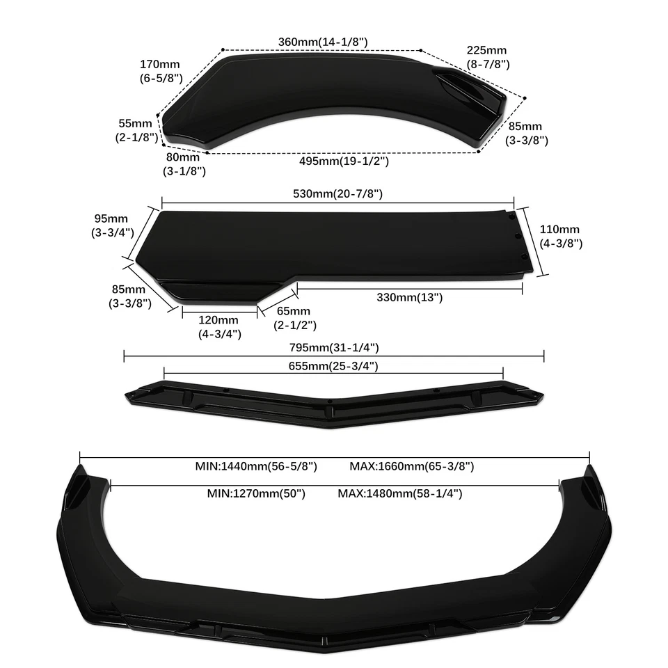 For Jaguar XK 2007-2015 XKR-S GT 2012-2015 Front Bumper Lip Splitter Spoiler - Изображение 2 из 4
