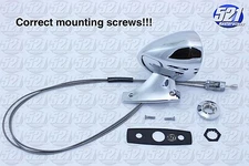LH Chrome Mirror CORRECT Screws Fits 70 E-Body Challenger Barracuda Cuda Mopar