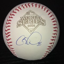 Cole Hamels Signed 2008 World Series Baseball JSA COA MVP Philadelphia Phillies