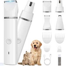 Dog Clippers Grooming Kit Hair Clipper-Low Noise Paw Trimmer- Rechargeable - ...