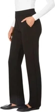 Matty M Medium Comfort Office Dress Pants Elastic Waist Pull-on 30" inseam Black