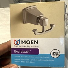 MOEN Vale Double Robe Hook Spot Resist Brushed Nickel DN4403BN NIB