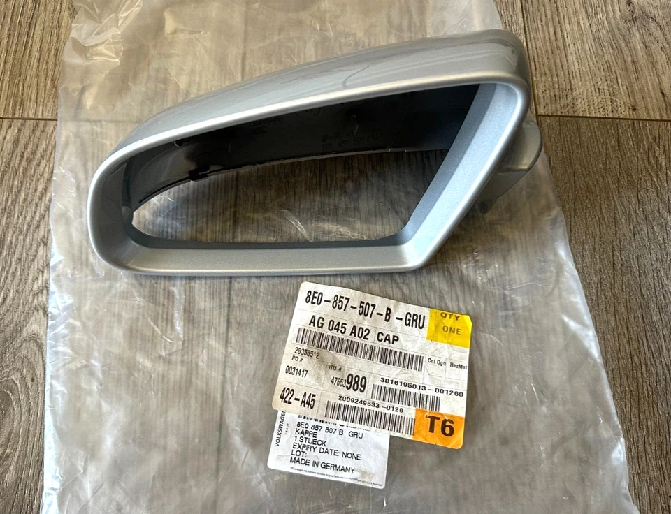 NUEVO | CUBIERTA ESPEJO RETROVISOR IZQUIERDO AUDI A4 A6 2005-2008, 8E0857507BGRU, ORIGINAL OEM Foto 4 de 4