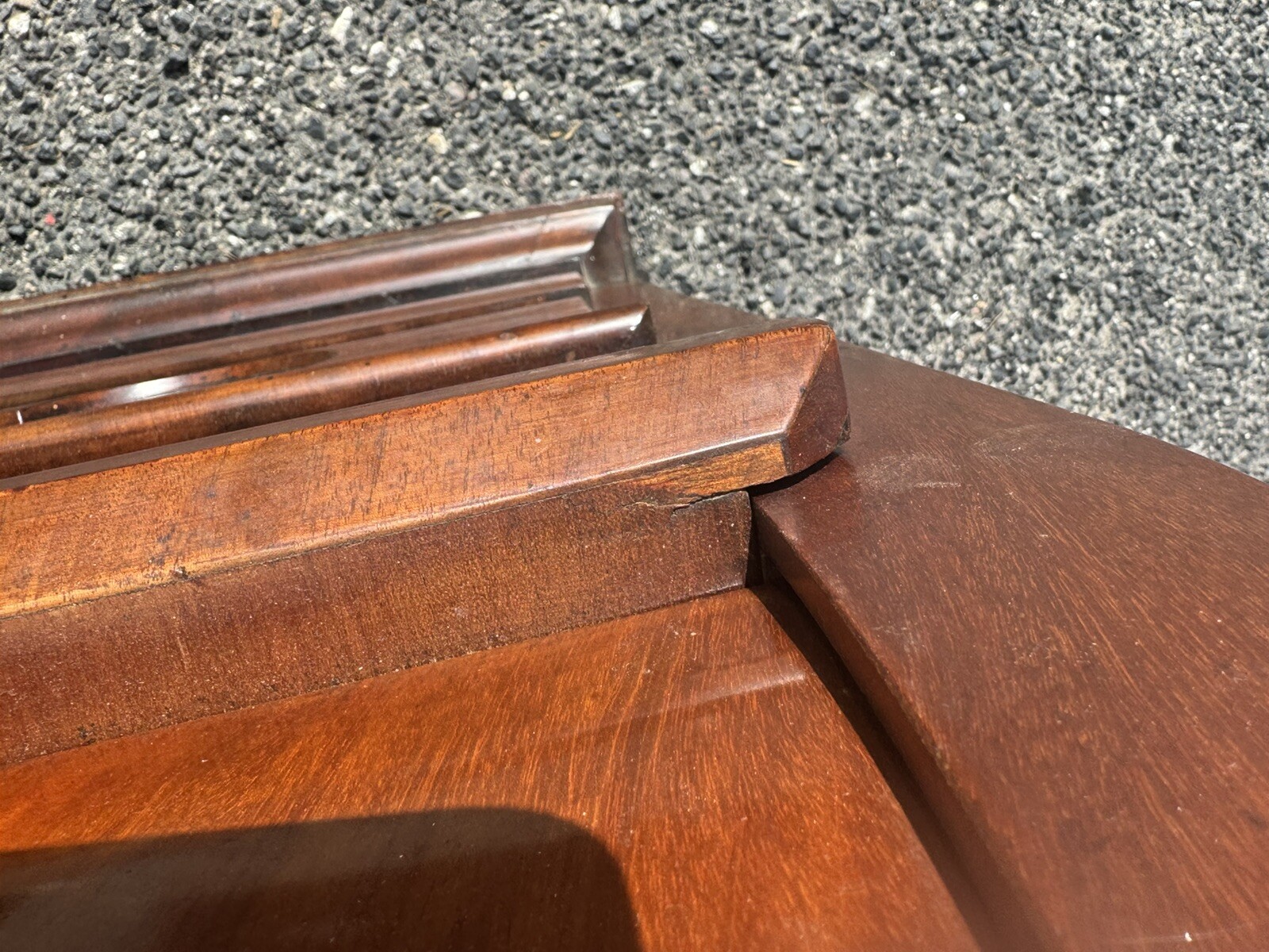 BIEDERMEIER BUREAU A CYLINDRE FLAME MAHOGANY Secretary Desk ￼