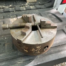 3 Jaw 9” 3-1/2”-4TPI Metal Lathe Scroll Chuck Leblond Threaded Mount Backing Pla