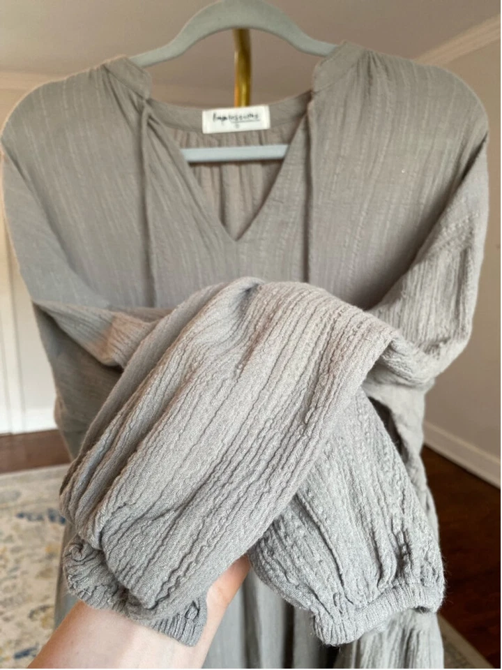 Impresiones Túnica Top Mini Vestido Boutique Niveles Algodón Gasa Primavera Verano Boho Foto 4 de 4