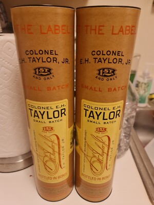 Colonel EH Taylor Small Batch Bourbon EMPTY TUBES ONLY x2 PAIR - NO BOTTLE