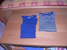 2 Langarmshirts Gr. M 40/42-Rundhals--blau un...