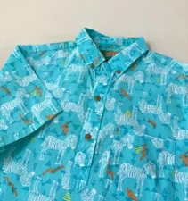 Chubbies Mens Shirt Size Medium Zebra Greetings from the Weekend Pop Over Cotton