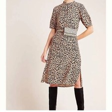 Anthropologie McKenzie Cheetah Midi Dress Size XL