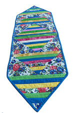 Handmade Quilted table runner, Easter Spring, Pastels, Stripes Reversible