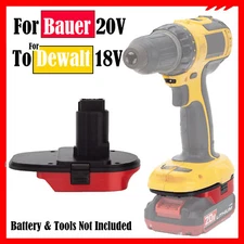 Battery Adapter For Bauer 20V Li-Ion Battery For Dewalt 18V Ni-cd Cordless Tools