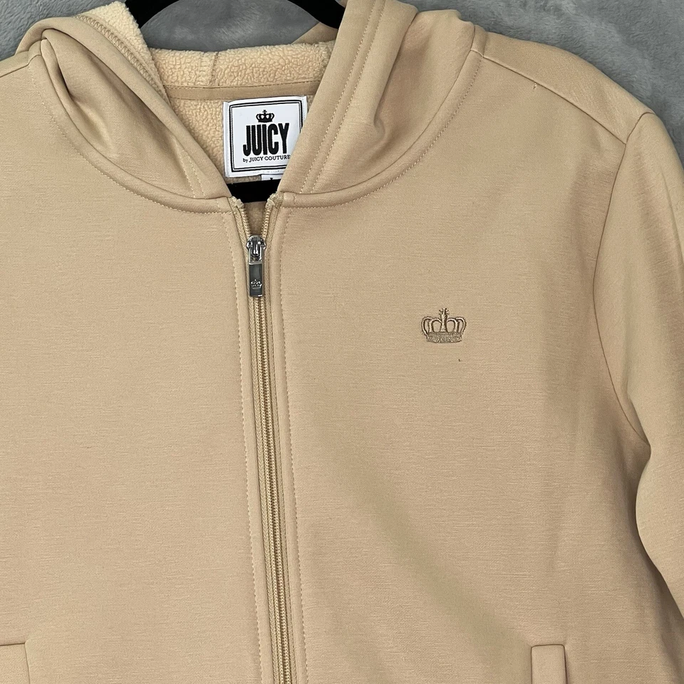 Juicy by Juicy Couture Light Brown Full Zip Hoodie Women's Sz L Sweatshirt - Image 4 of 4