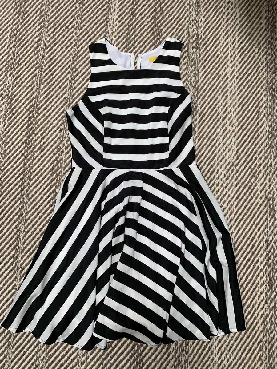 Dee Elle Nordstrom White Black Stripes Chambray Dress With Size M USA