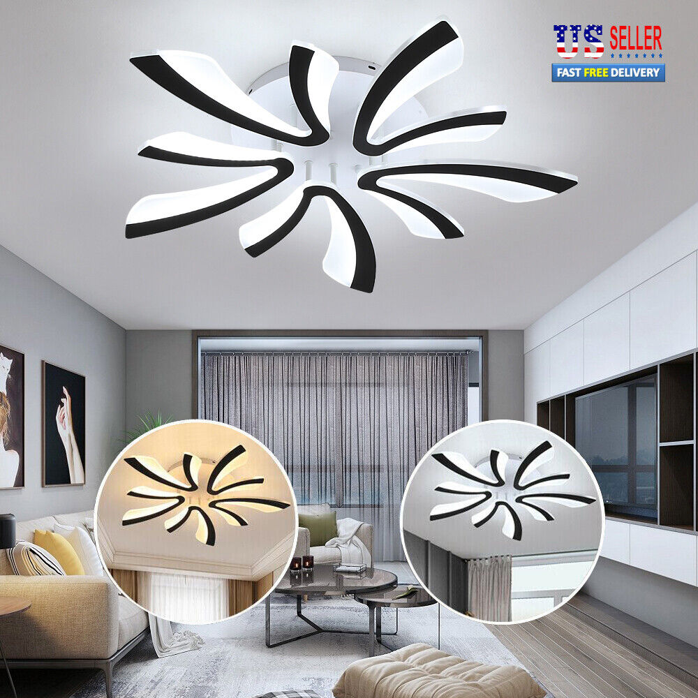 Modern LED Chandelier V-Shape Ceiling Light Flush Mount Living Room Bedroom Lamp